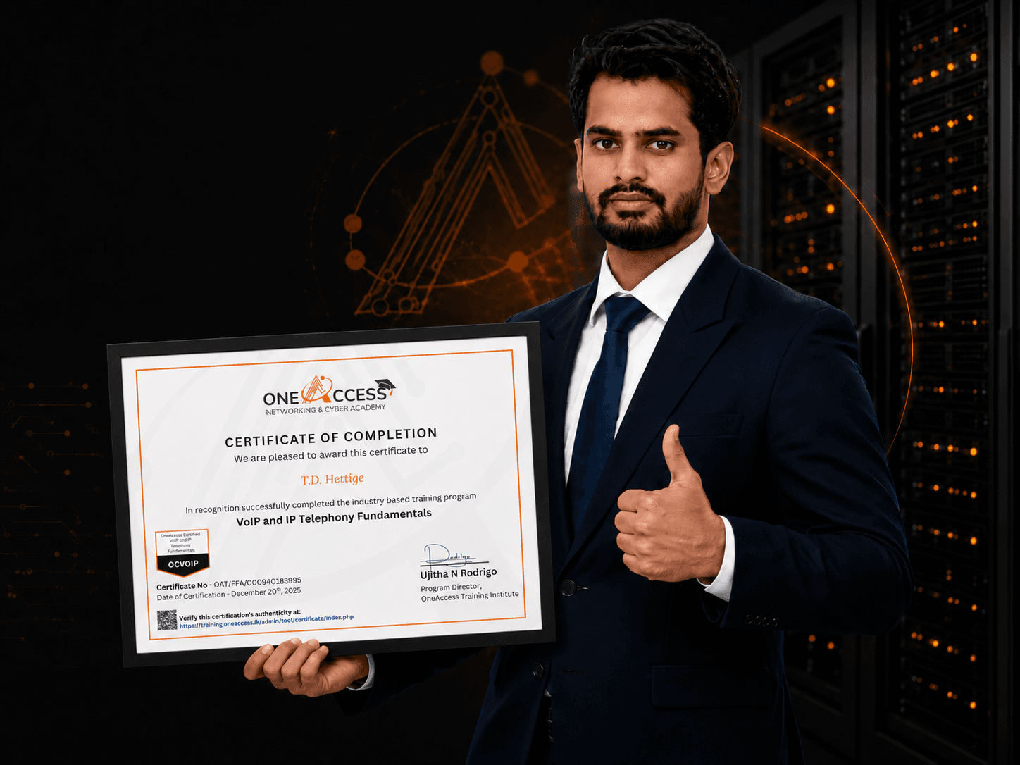 VoIP & IP Telecom Master Technical Training certificate sample